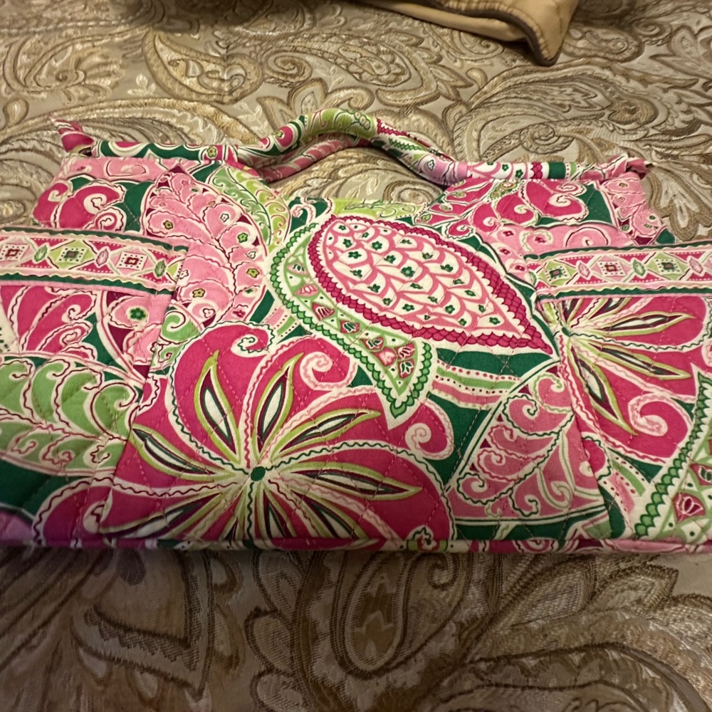 Vera Bradley Pink and Green Floral Tote